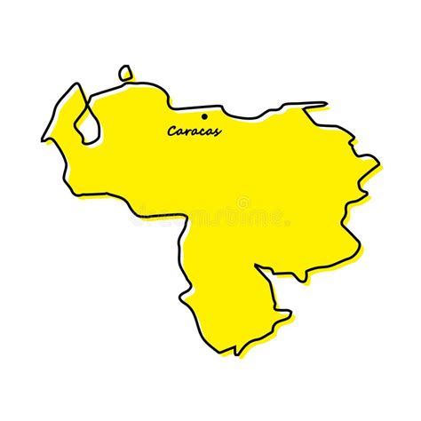 Simple Outline Map Of Venezuela With Capital Location Stock