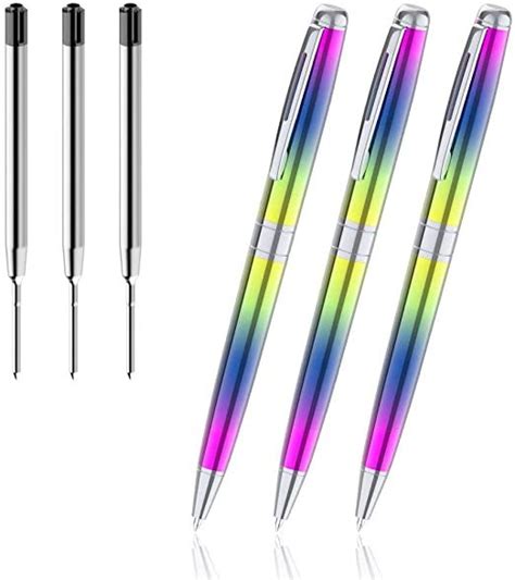 Cambond Ballpoint Pens Black Ink Holographic Uniform Pens Stainless