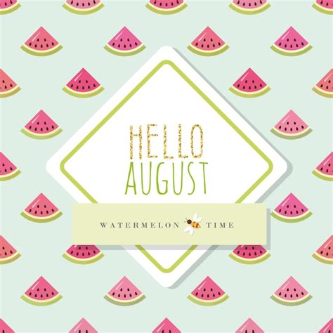 Premium Vector Hello August Banner Template