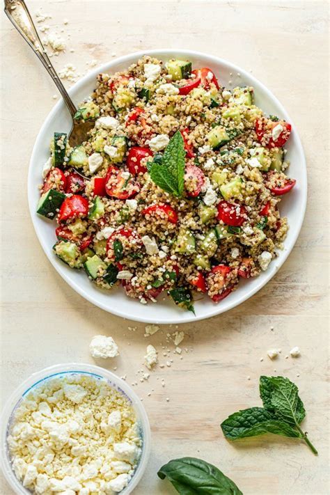 Quinoa Tabbouleh Salad With Basil And Mint Fresh Healthy And Easy