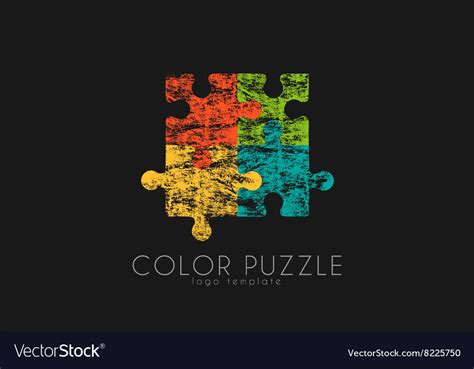 Puzzle Logo Color Design Creative Logo Royalty Free Vector
