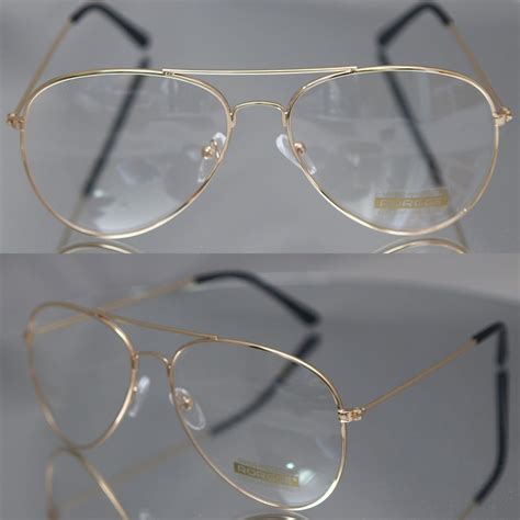 aviator driving designer glasses unisex retro gold metal frame clear lens designer glasses
