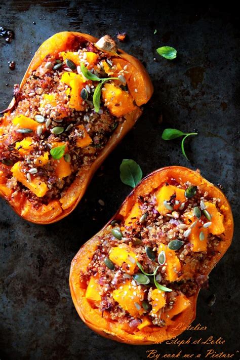 Un recette qui plaira à vos yeux et à vos papilles ! Butternut farci au quinoa - L'atelier de Steph et Lolie