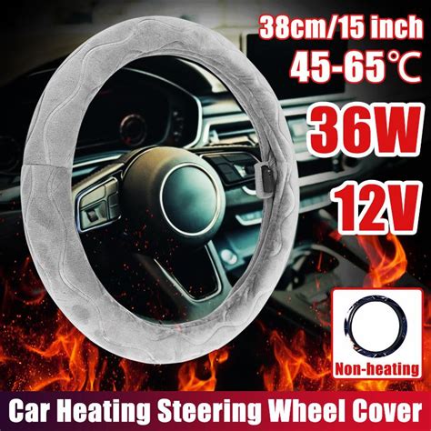 Buy Universal Car Steering Wheel Cover 38cm 12v Auto Heated Winter Warm