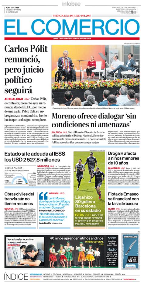 El Comercio Ecuador Miércoles 21 De Junio De 2017 Infobae