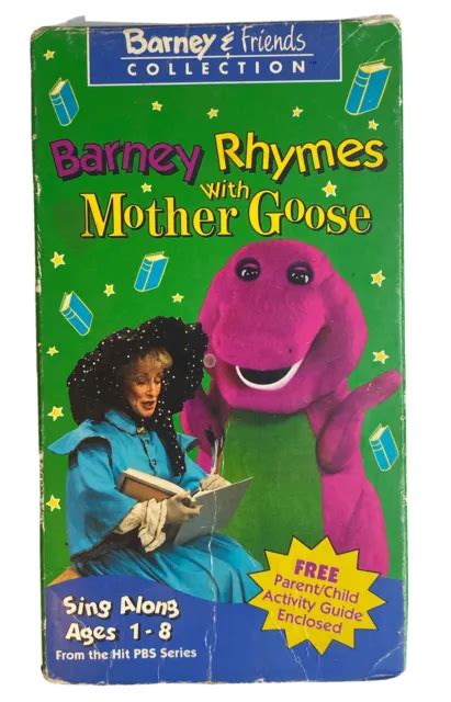 Vintage 1993 Barney And Friends Barney Rhymes With Mother Goose Vhs