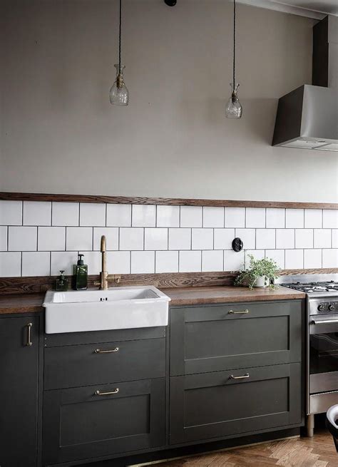 Kitchen In Olive And Dark Wood Via Coco Lapine Design Blog