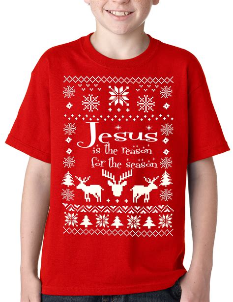 Ugly Christmas T Shirt Jesus Is The Reason Kids T Shirt Bewild