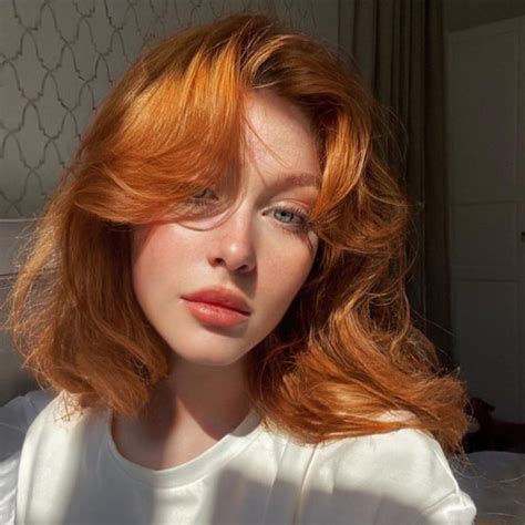 32 Best Orange Hair Color Shades Gingerbread Orange Hair With Bangs