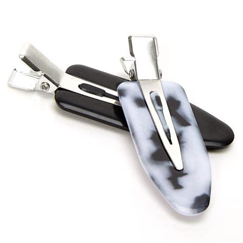 These clips are perfect for sectioning and holding large amounts of hair while cutting, styling and coloring. Solid Tortoiseshell Creaseless Hair Clips - Black, 2 Pack ...