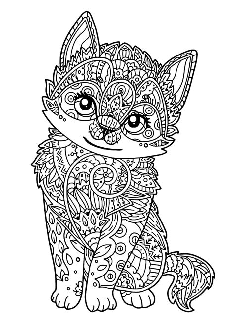 Cat Mandala Coloring Pages - Tedy Printable Activities
