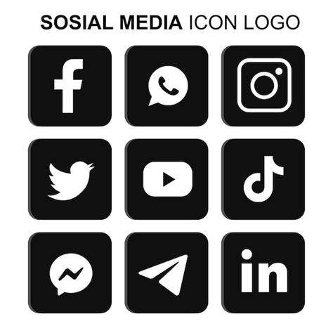 Logotipo De Icono De Redes Sociales Color Blanco Y Negro Vector Premium The Best Porn Website
