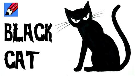 How To Draw A Black Cat For Halloween Real Easy Youtube