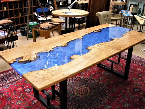 Oak And Resin Dining Table On The Square Emporium