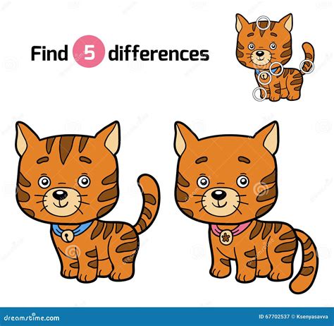 Cartoon Cat Spot The Difference