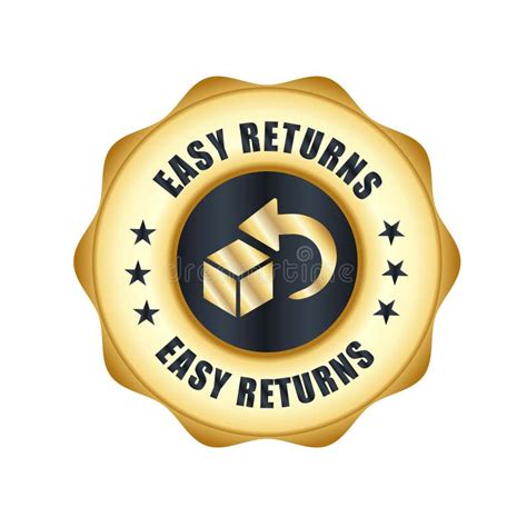 Easy Returns Vector Logo Trust Badges Easy Returns Icons Stock Vector