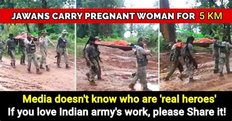 Indian Army Soldiers Carry A Pregnant Woman For 5 Km Lets Take A