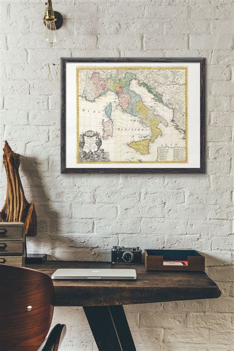 Map Of Italy Printable Vintage Italy Map Downloadable Etsy