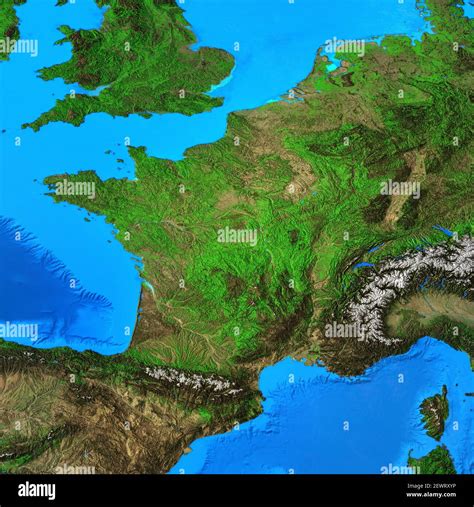Illustration France Geography Map Atlas Hi Res Stock Photography And