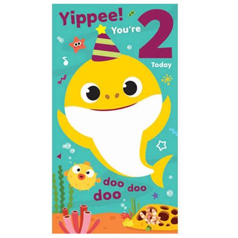 2 Today Baby Shark 2nd Birthday Card Bs026 Character Brands