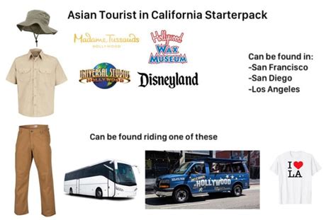 Asian Tourist In California Starterpack Rstarterpacks