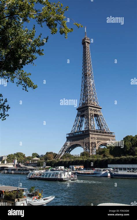 Eiffel Tower And River Seine In Paris Stock Photo Alamy