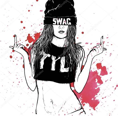 Dessin a imprimer fille swag : Fille de swag hip-hop — Image vectorielle Lviktoria25 ...