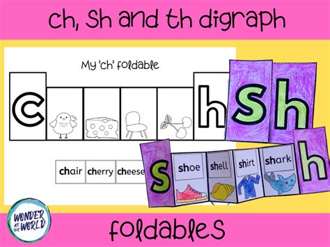Consonant Digraphs Foldable Activity Ch Th And Sh Beginning Sounds