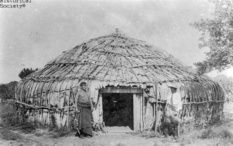 Ancient Indian Dwellings Kansa Sioux Indian Lodge Of Matts And Bark