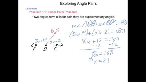 Geometry 1.5 Exploring Angle Pairs - YouTube