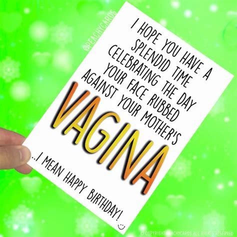 Funny Happy Birthday Cards Rude Cards Vagina Friend Banter Colleague