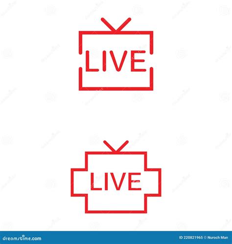 Live Streaming Icon Red Symbol And Button Of Live Streaming