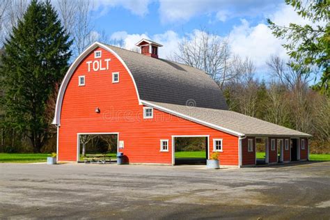 Traditional Red Barn At Tolt Macdonald Park In Carnation Washington