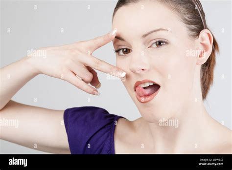 Young Woman Shows Emotional Expressions Stock Photo Alamy