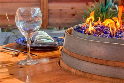 Fireglass Provides The Perfect Finish For This Wine Barrel Fire Pit