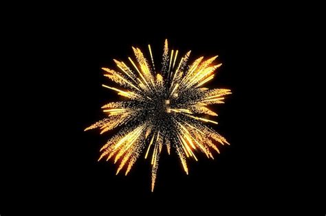 Premium Photo Single Golden Firework With Dark Background 3d Rendering