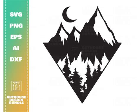 Mountain Svg Clipart Mountain Svg Mountain Silhouette Etsy