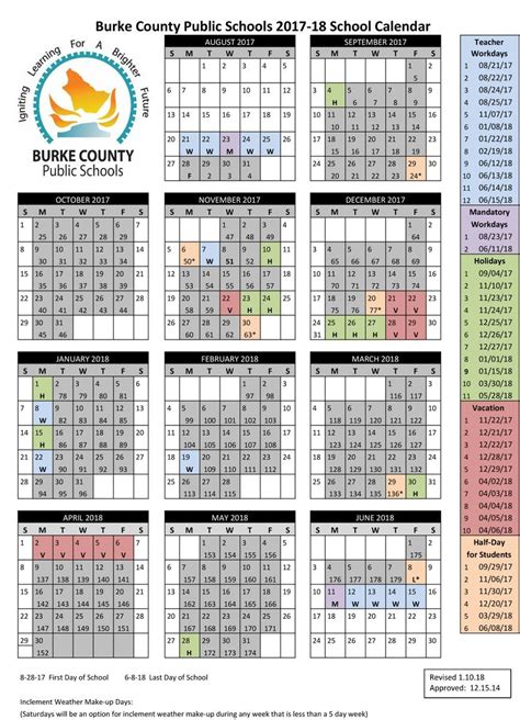 District Calendar Carter County Schools Pertaining To Burke County