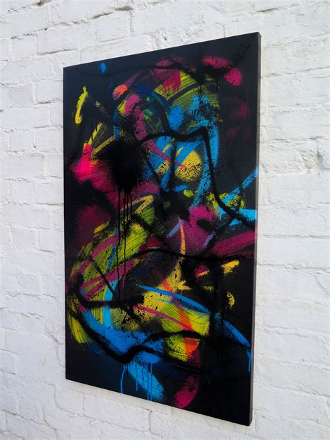 Abstract Painting Hand Painted Canvas Graffiti Street Art Etsy