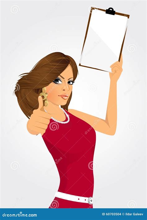 Woman With Clipboard Stock Vector Illustration Of Arabic 60703504
