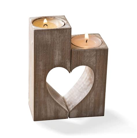 Wood Candle Holders Valentines Day T For Her Wedding