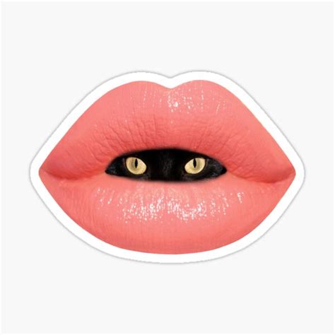 Black Cat Lips Sticker For Sale By Mensijazavcevic Redbubble