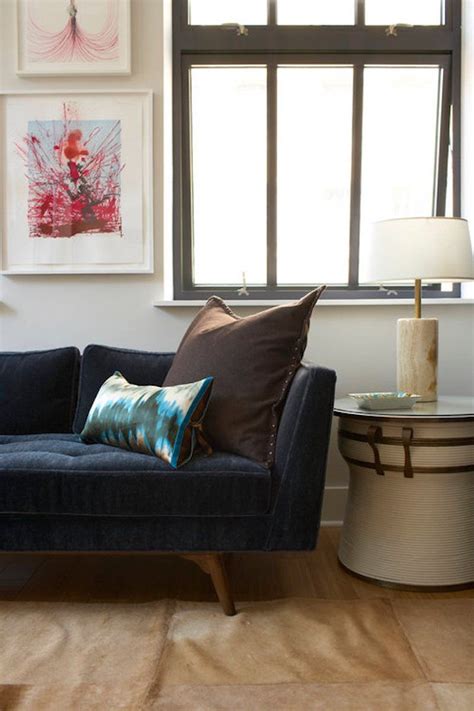 That's where sofa spring helps. A rich slate blue velvet couch | Blue velvet sofa ...