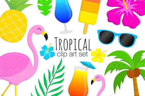 Find images of tropical beach. Tropical Clipart Illustrations ~ Illustrations ~ Creative ...