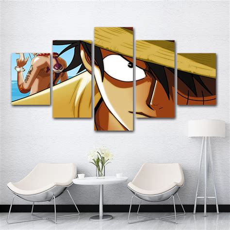 Artsailing 5 Panel Wall Art One Piece Poster Japan Anime Comic Poster