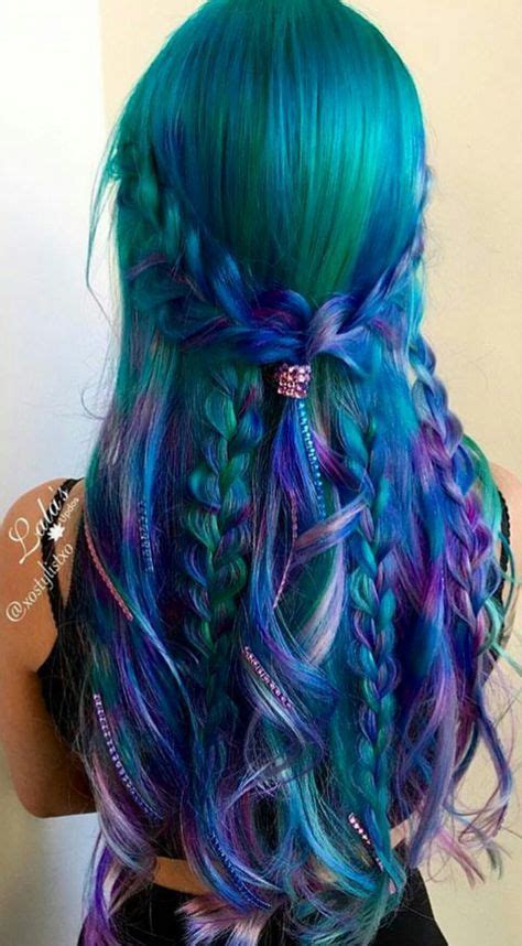 Green Purple Dyed Hair Color Inspiration Hair Color