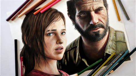 Speed Drawing Ellie And Joel The Last Of Us Youtube
