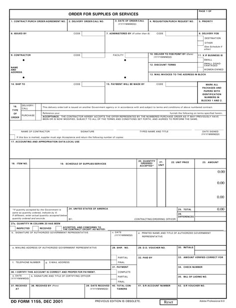 Dd Form 1155 Download Fillable Pdf Or Fill Online Order For Supplies Or
