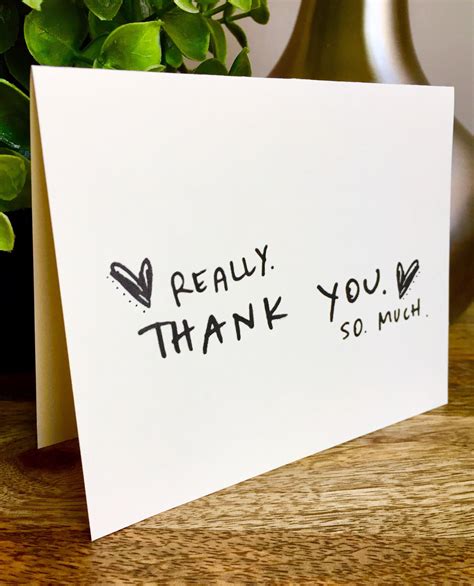 Really Big Thank You Thank You Card Set Unique Style Simple Etsy