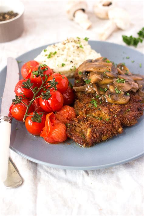 Schnitzel are really just thin cutlets and can be made from veal, pork, chicken, turkey. Pork Schnitzel with Mushroom Gravy - aninas recipes